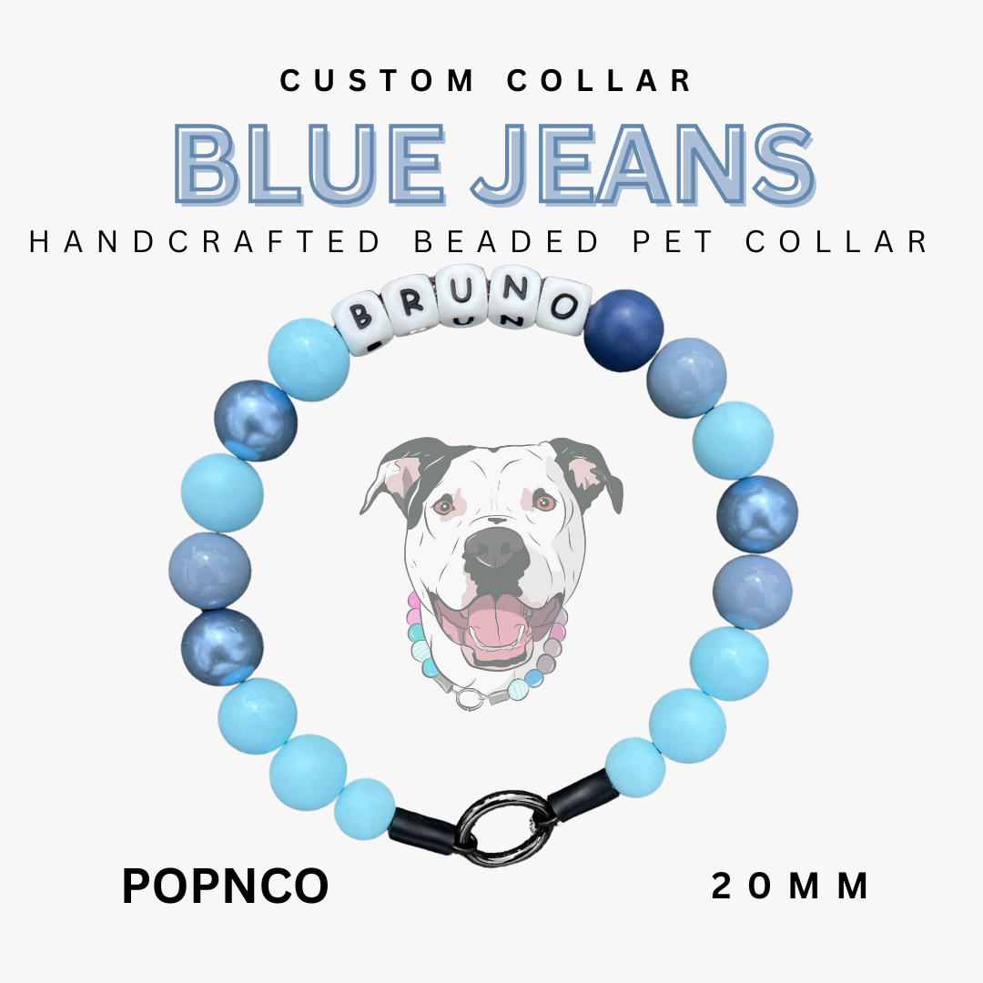 Custom Collar - BLUE JEANS - 16.5"