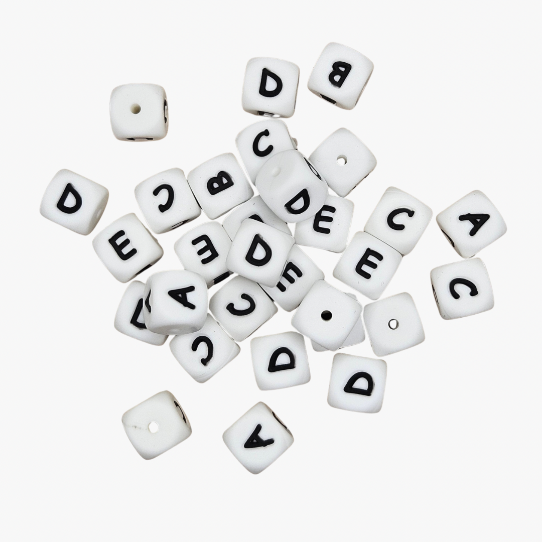 Alphabet Silicone Beads 12mm