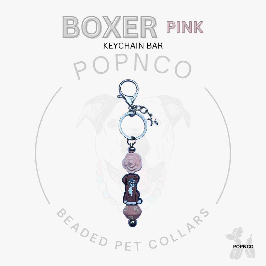 Keychain Bar - Dog - BOXER - Pink