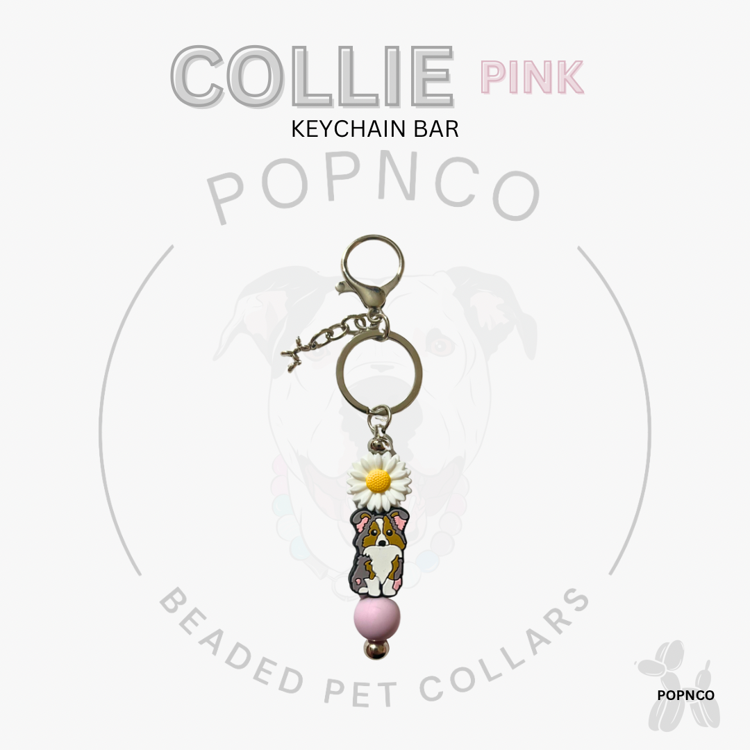 Keychain Bar - Dog - COLLIE - Pink