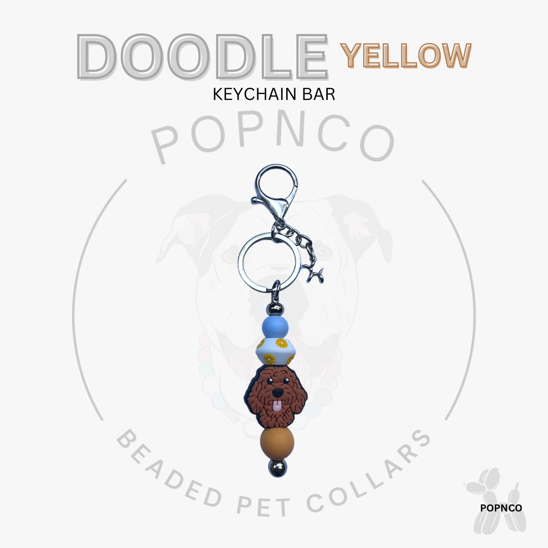 Keychain Bar - Dog - DOODLE - Yellow