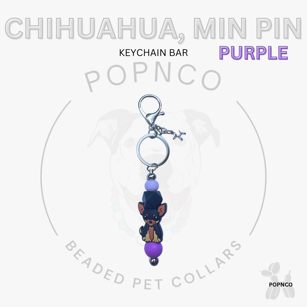 Keychain Bar - Dog - CHIHUAHUA, MIN PIN - Purple
