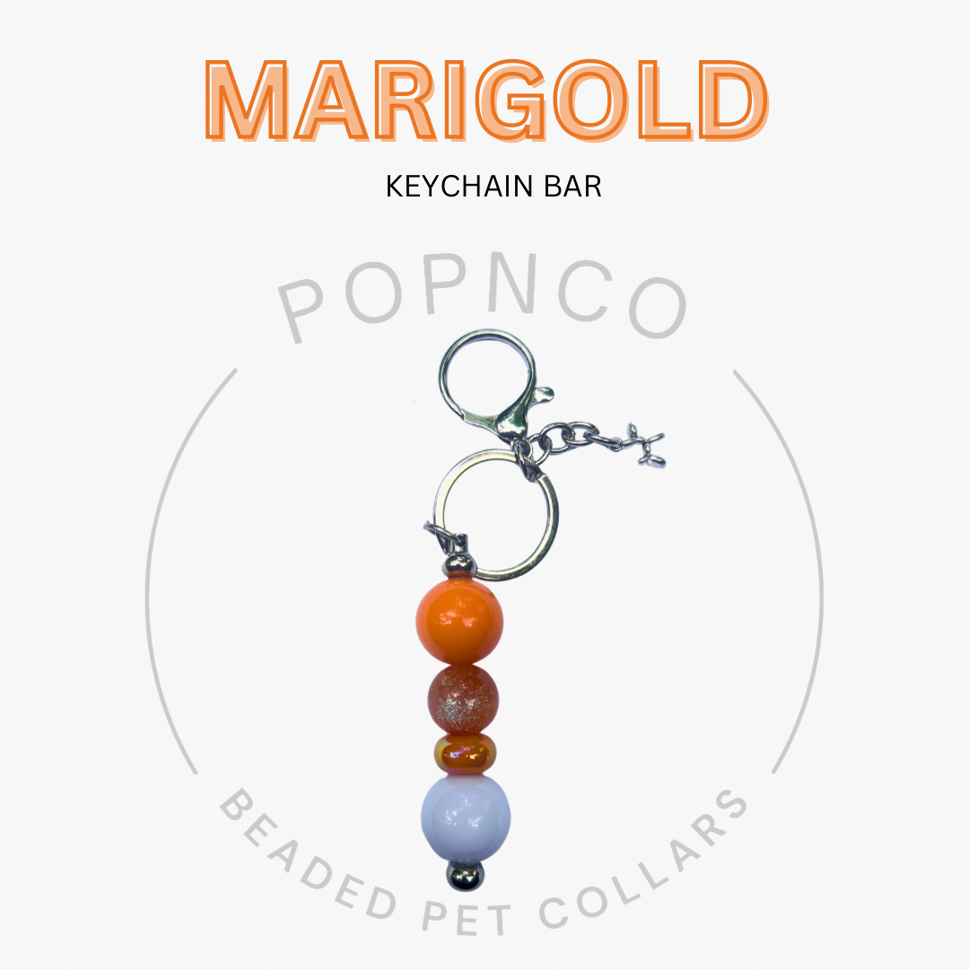 Keychain bar with colored beads on a white background, featuring the brand 'Popnco'.