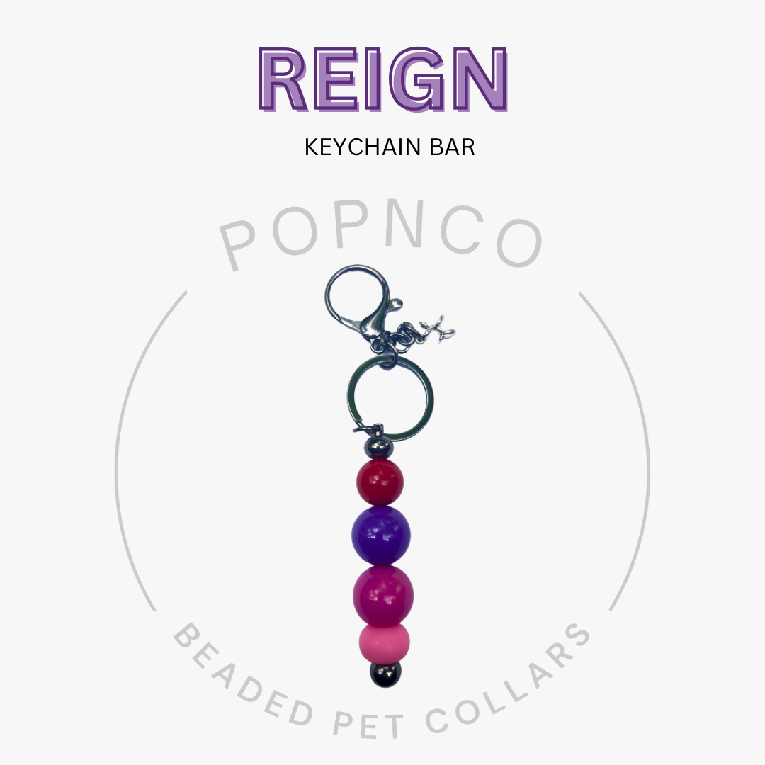 Keychain bar with beads on a white background, featuring the brand 'Popnco'.