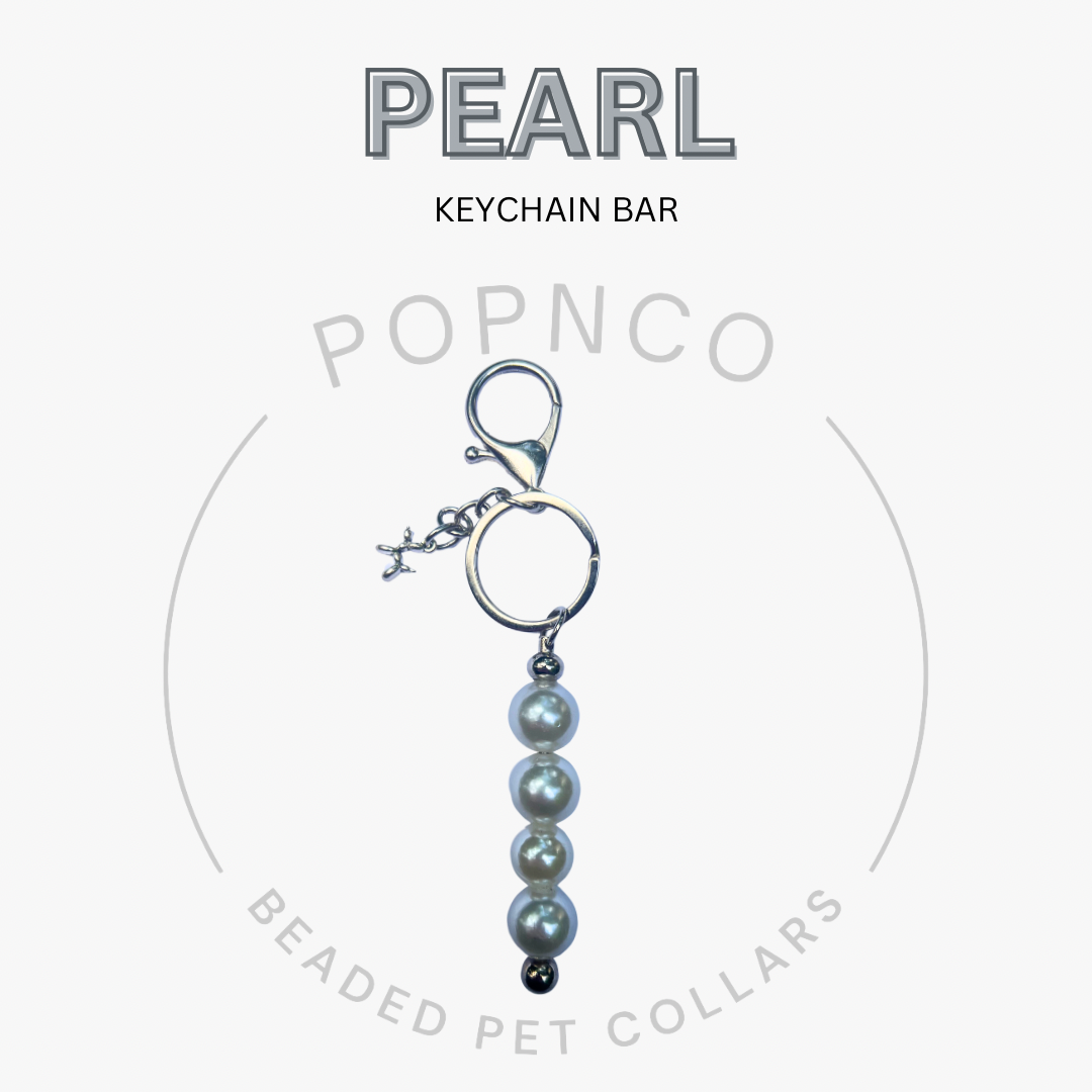 Pearl keychain bar with Popnco branding on a white background