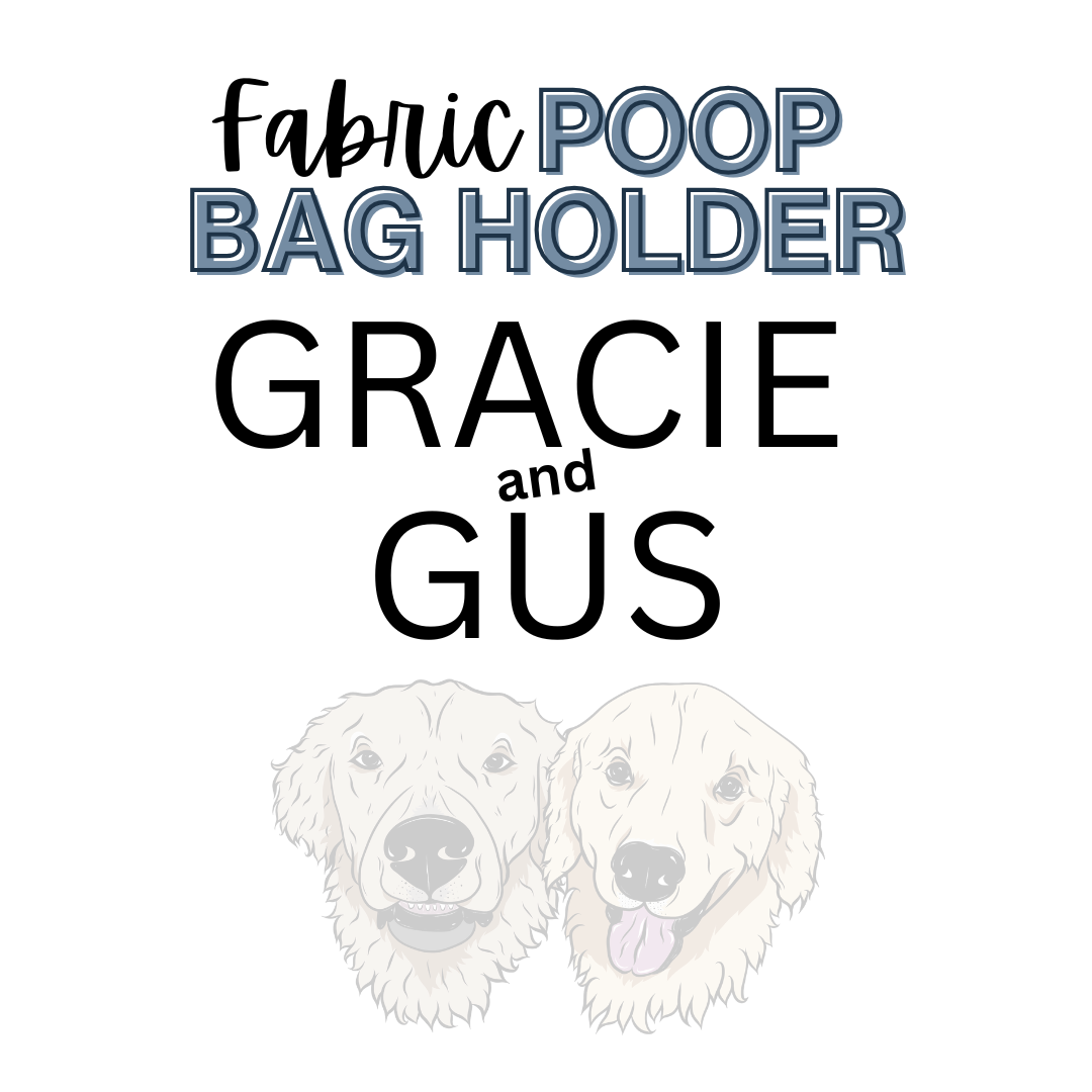 POPNCO Fabric Poop Bag Holder Header, Gracie and Gus