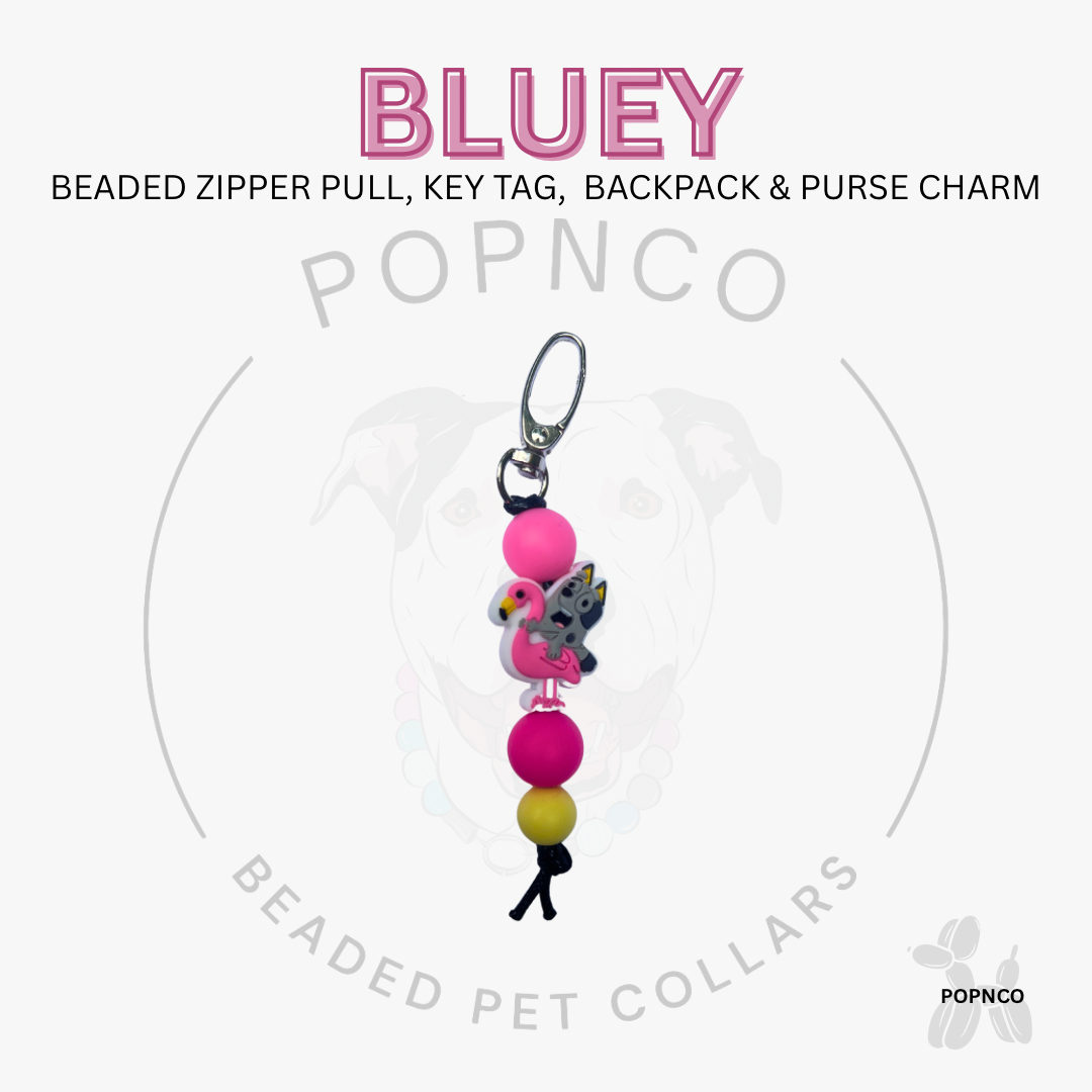Zipper Pull | Key Tag | Backpack and Purse Charm - BLUEY
