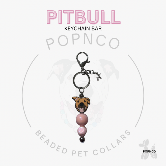 Keychain Bar - Dog - PITBULL - Pink