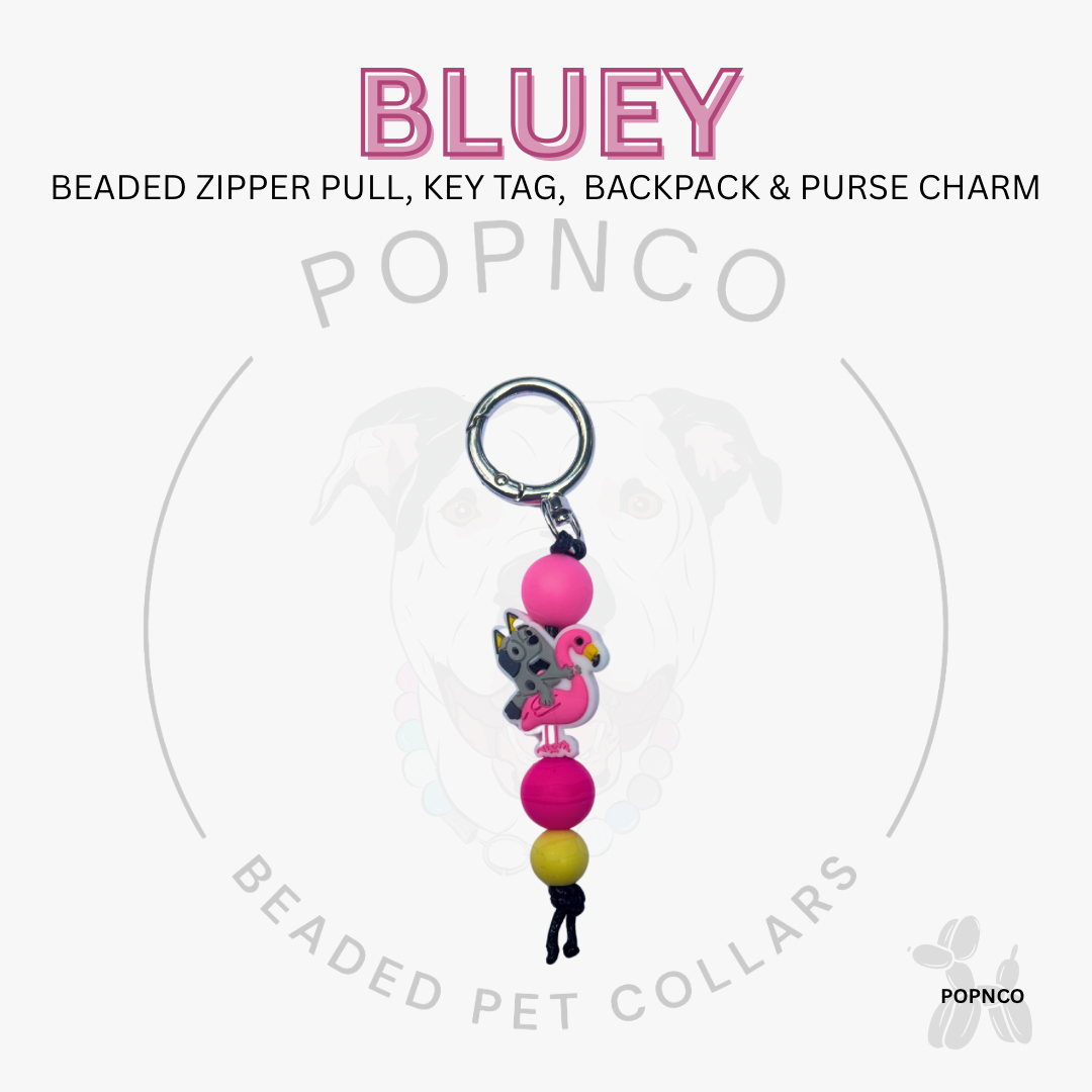 Zipper Pull | Key Tag | Backpack and Purse Charm - BLUEY