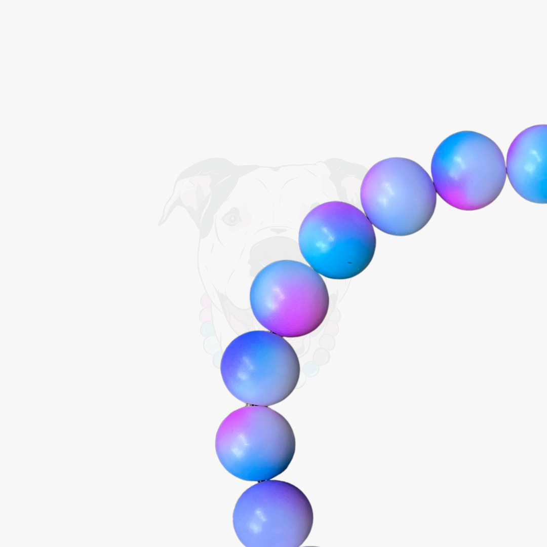Gradient blue and purple balloons arch on a white background