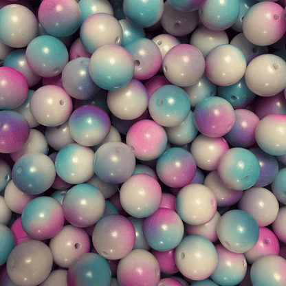 Addison handcrafted rainbow beaded dog collar — pink purple white and blue colourway | POPNCO