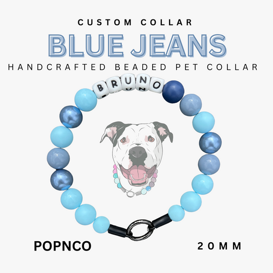 Custom Collar - BLUE JEANS - 16.5"