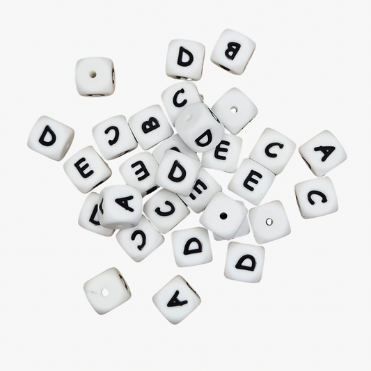 Alphabet Silicone Beads 12mm 