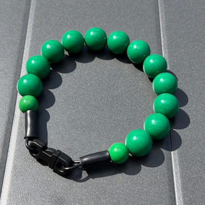 POPNCO Forrest 16mm Beaded Pet Collar. Solid Green Acrylic beaded Pet collar named Forrest from POPNCO