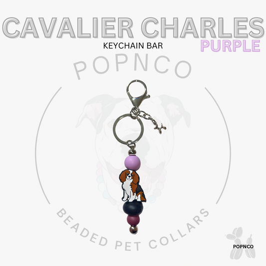Keychain Bar - Dog - CAVALIER CHARLES - Purple