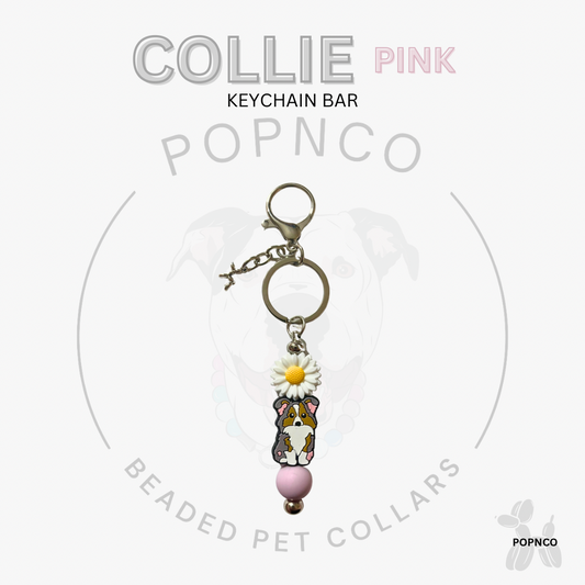 Keychain Bar - Dog - COLLIE - Pink