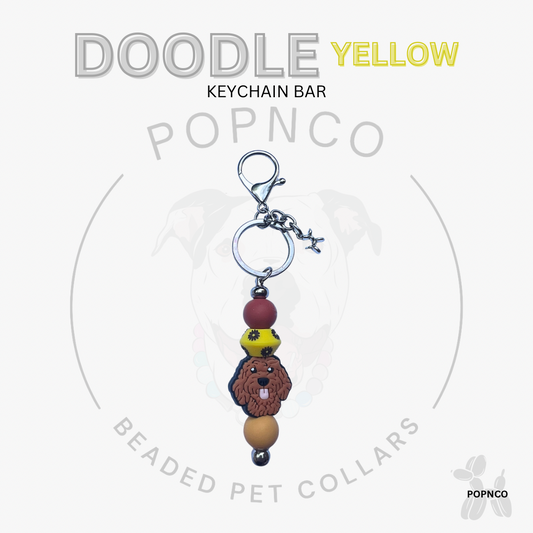 Keychain Bar - Dog - DOODLE - Yellow