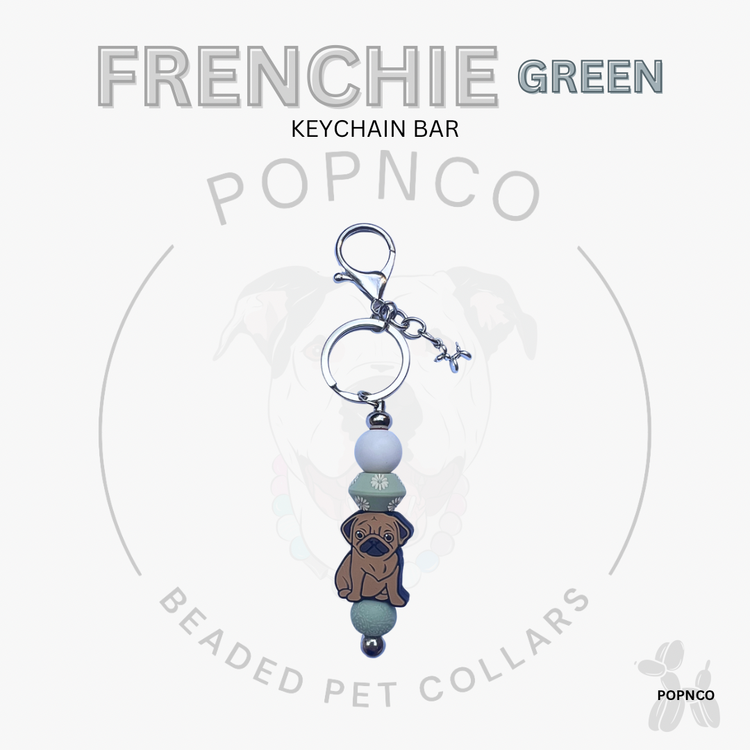 Keychain Bar - Dog - FRENCHIE - Green