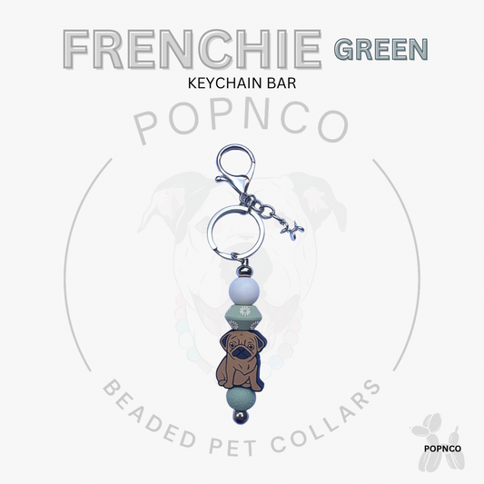 Keychain Bar - Dog - FRENCHIE - Green