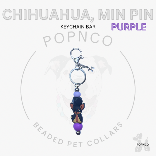 Keychain Bar - Dog - CHIHUAHUA, MIN PIN - Purple