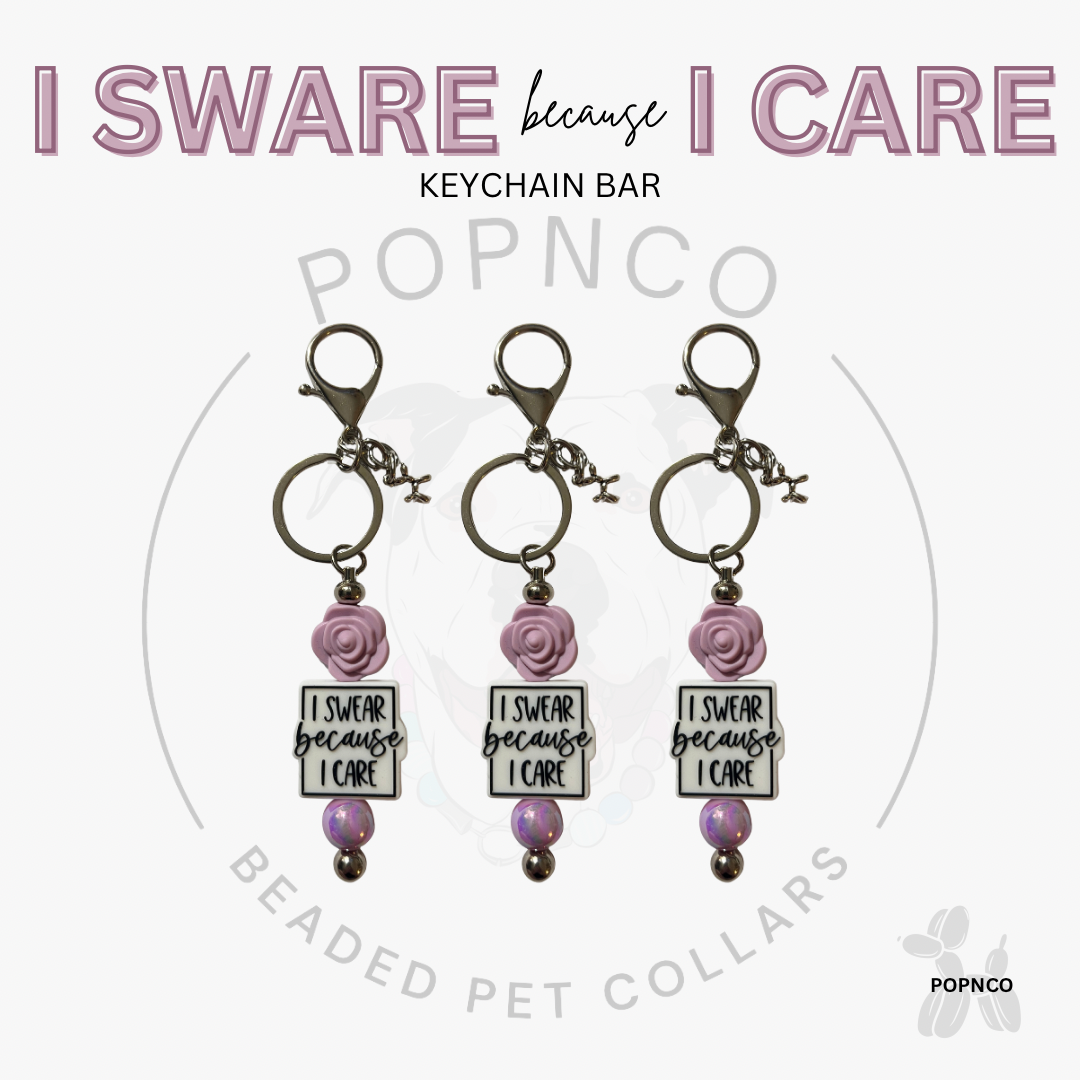 Keychain Bar - I SWARE Because I Care - Purple