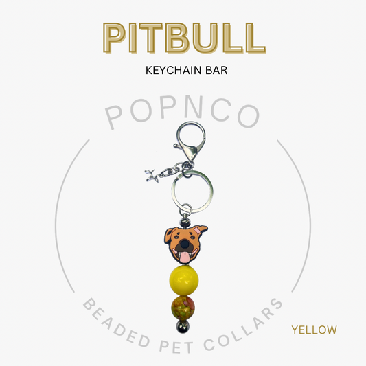 Keychain bar with pitbull design and 'Pitbull Keychain Bar' text on a white background