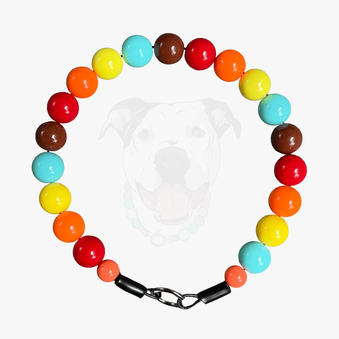 POPNCO Stephen Beaded Pet Collar 20mm Square on White Background