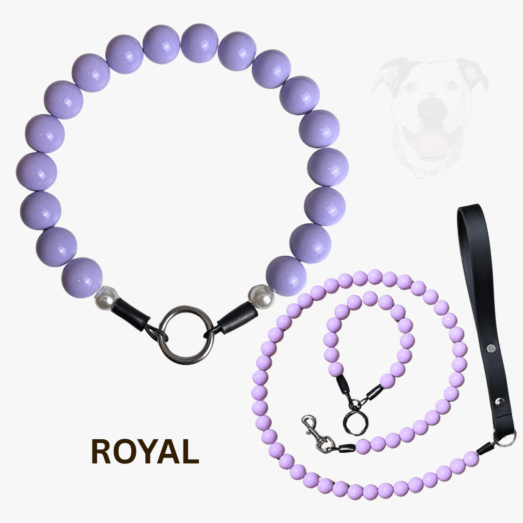THE ULTIMATE TRIO - Royal Beaded Pet Collar, Leash and Keychain Wristlet