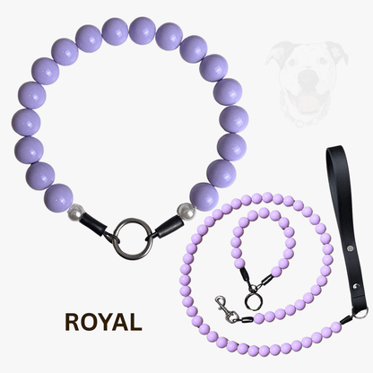 THE ULTIMATE TRIO - Royal Beaded Pet Collar, Leash and Keychain Wristlet
