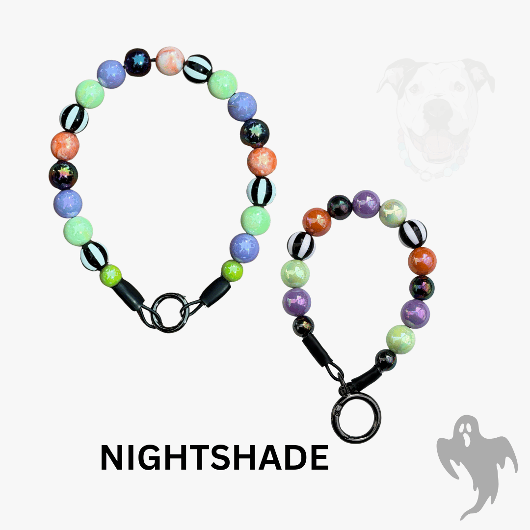 THE BESTIE MATCH - Nightshade Beaded Collar and Keychain Wristlet