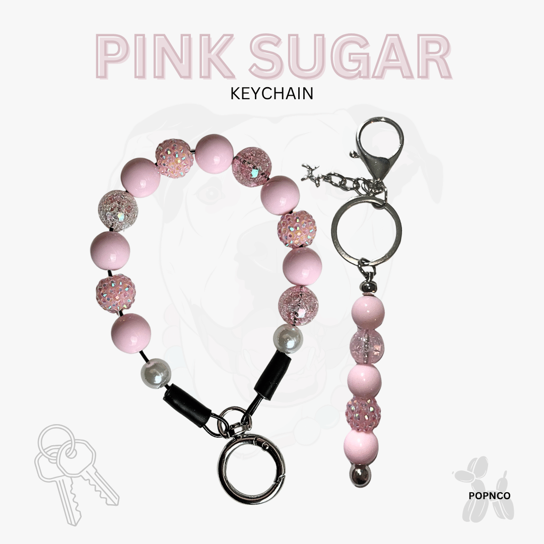 PINK SUGAR Beaded Keychain