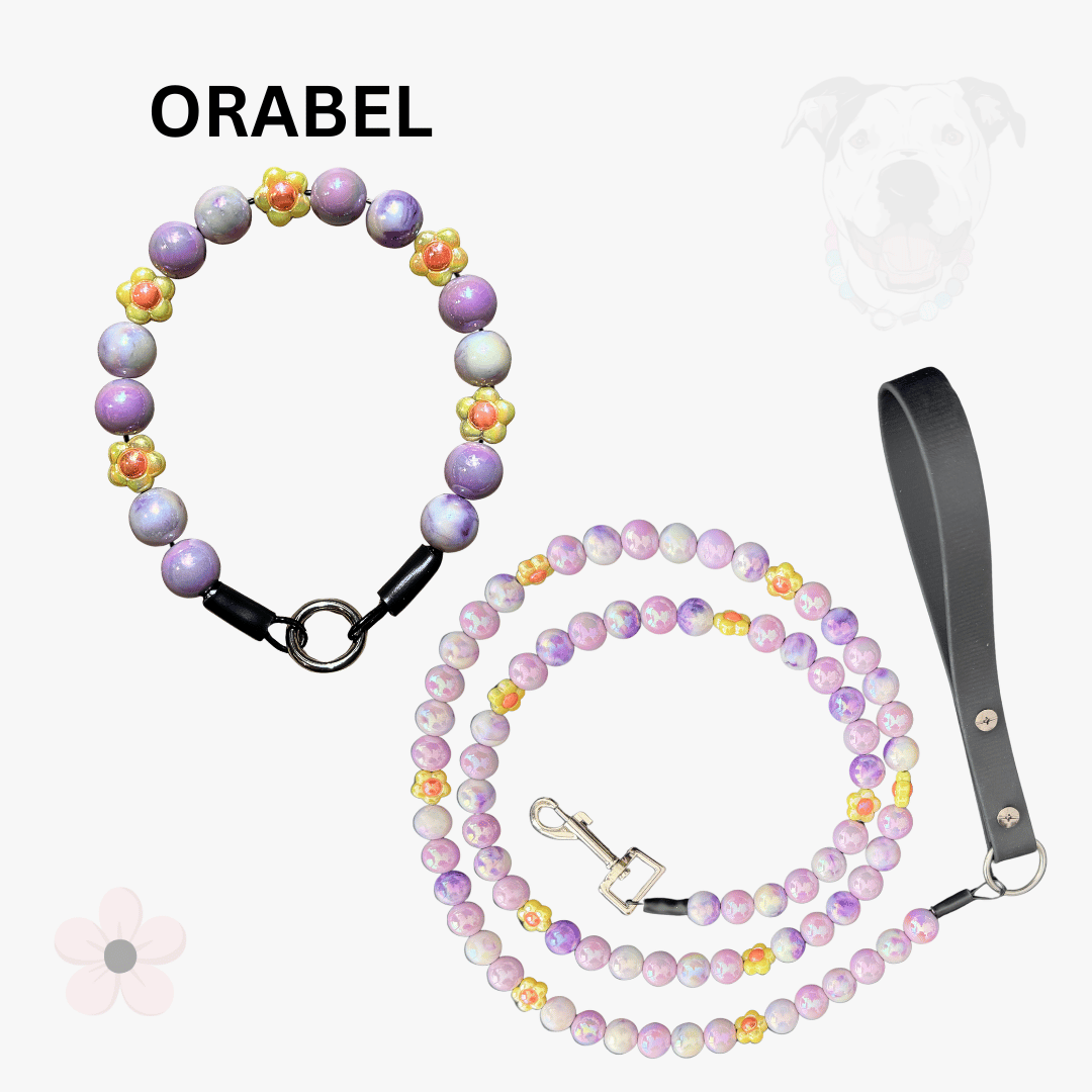 THE ULTIMATE TRIO - Orabel Beaded Collar, Leash and Keychain Wristlet