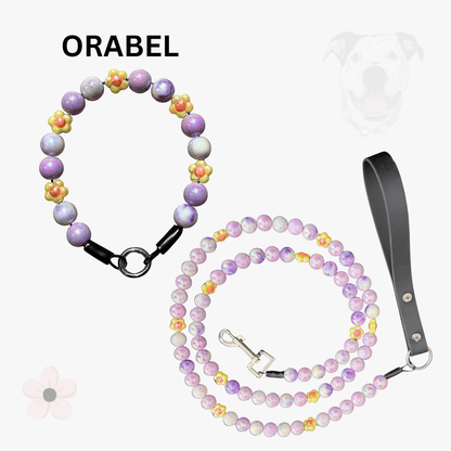 THE ULTIMATE TRIO - Orabel Beaded Collar, Leash and Keychain Wristlet