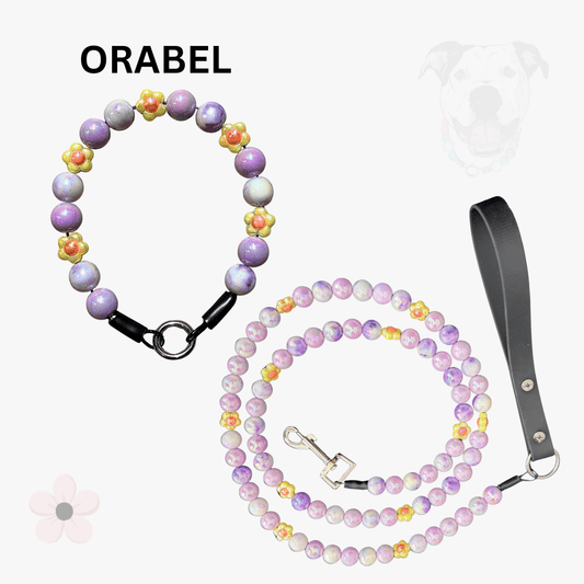 THE ULTIMATE TRIO - Orabel Beaded Collar, Leash and Keychain Wristlet
