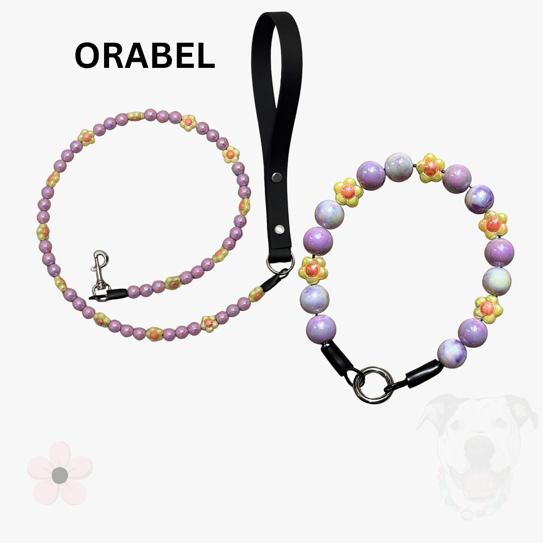 THE ULTIMATE TRIO - Orabel Beaded Collar, Leash and Keychain Wristlet
