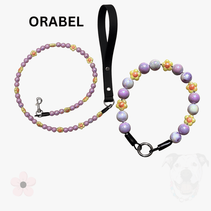 THE ULTIMATE TRIO - Orabel Beaded Collar, Leash and Keychain Wristlet