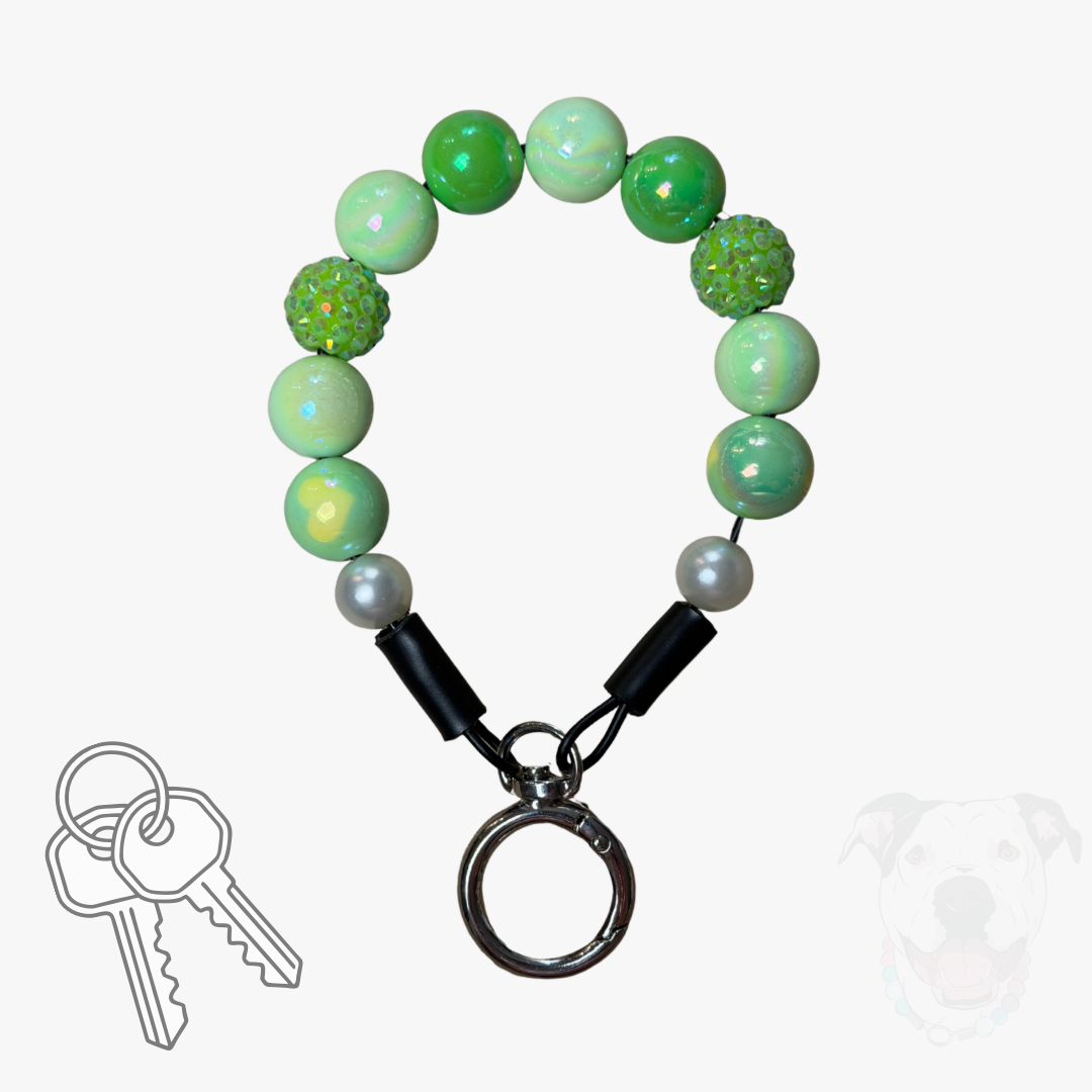 KEYCHAIN WRISTLET | Luster Collection: Bayberry Sparkle Beads