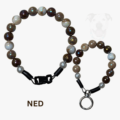 THE BESTIE MATCH - Ned Beaded Collar and Keychain Wristlet