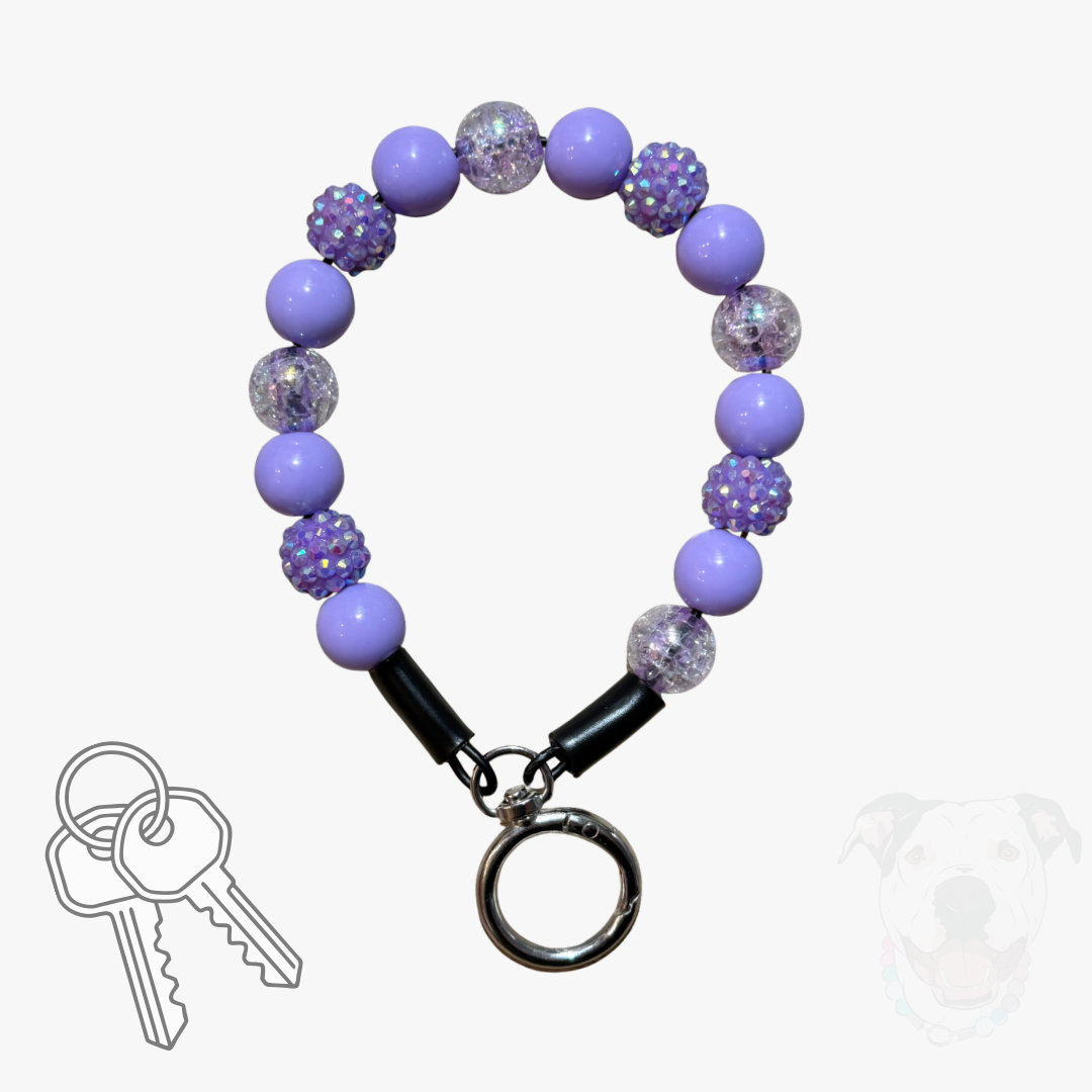 KEYCHAIN WRISTLET | Luster Collection: Bayberry Sparkle Beads