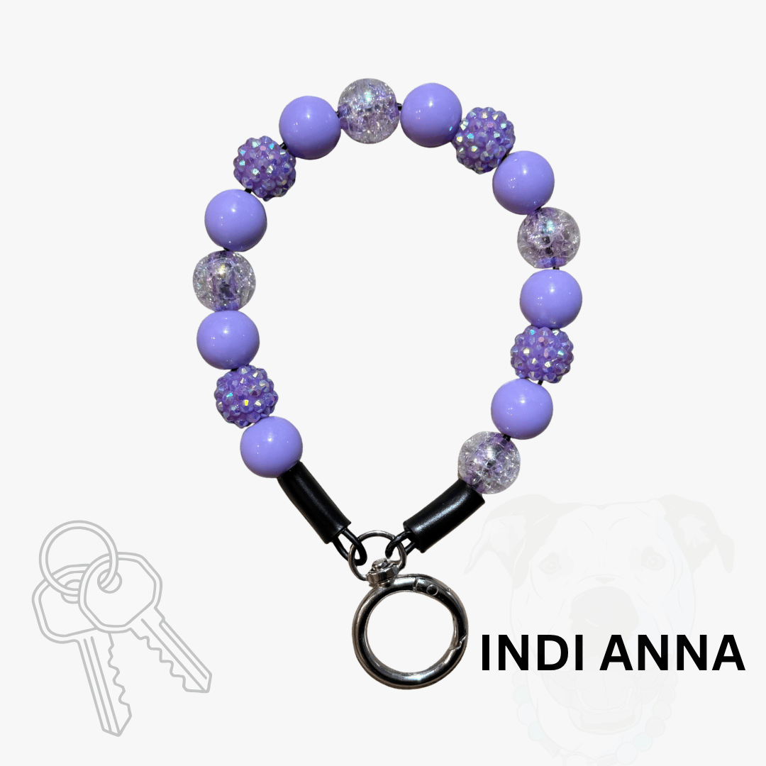 KEYCHAIN WRISTLET | Luster Collection: Bayberry Sparkle Beads