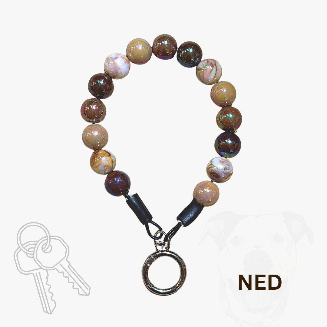 THE BESTIE MATCH - Ned Beaded Collar and Keychain Wristlet