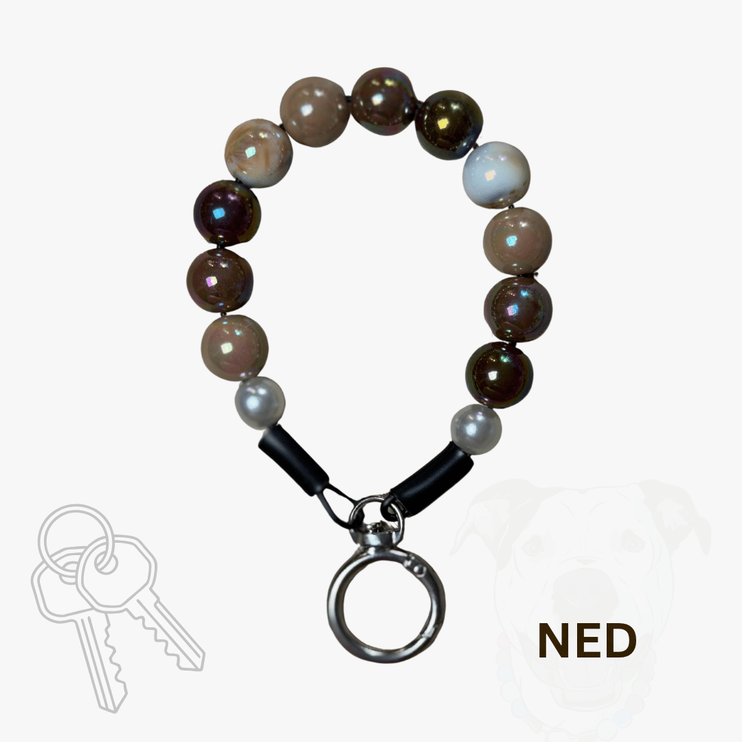 THE BESTIE MATCH - Ned Beaded Collar and Keychain Wristlet