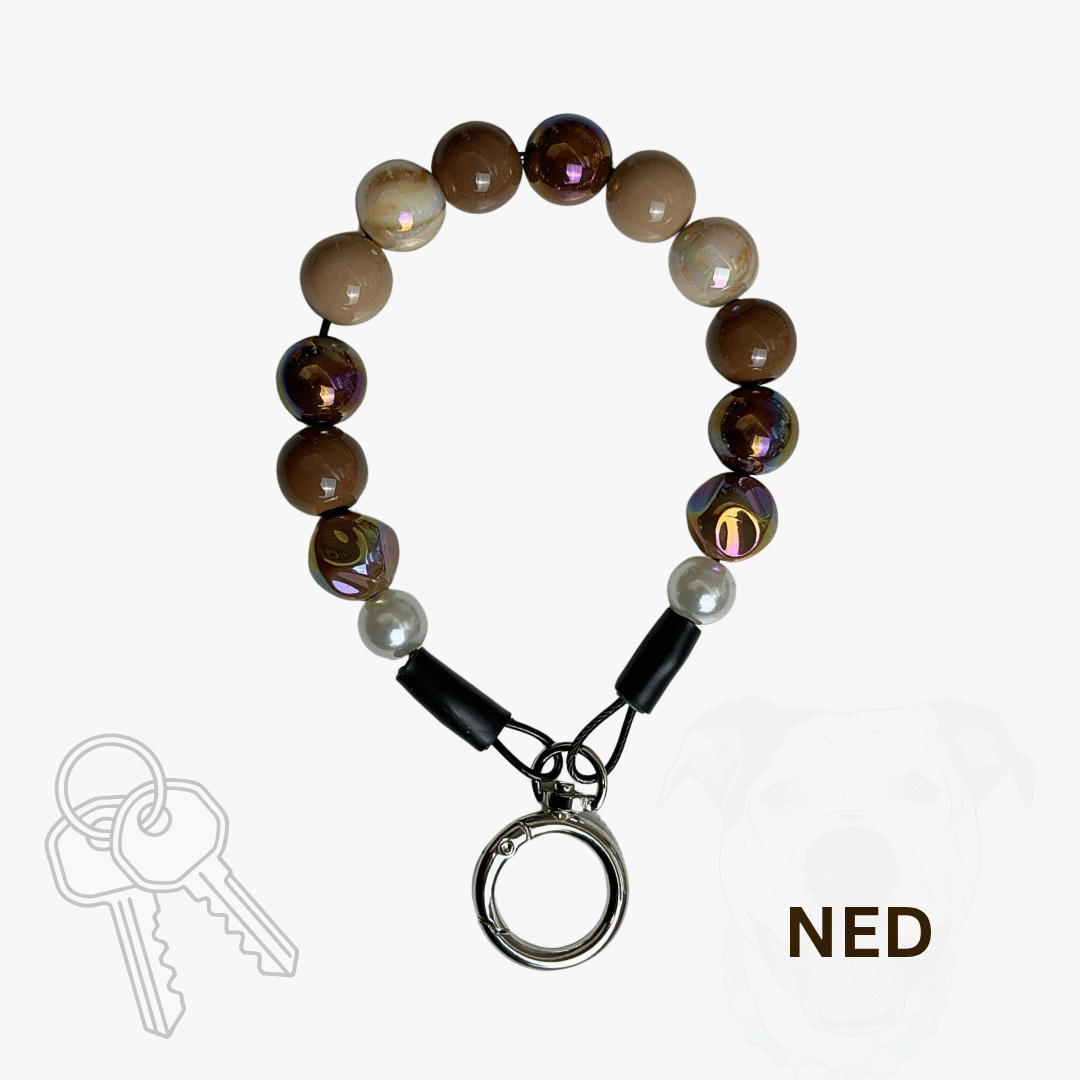 THE BESTIE MATCH - Ned Beaded Collar and Keychain Wristlet