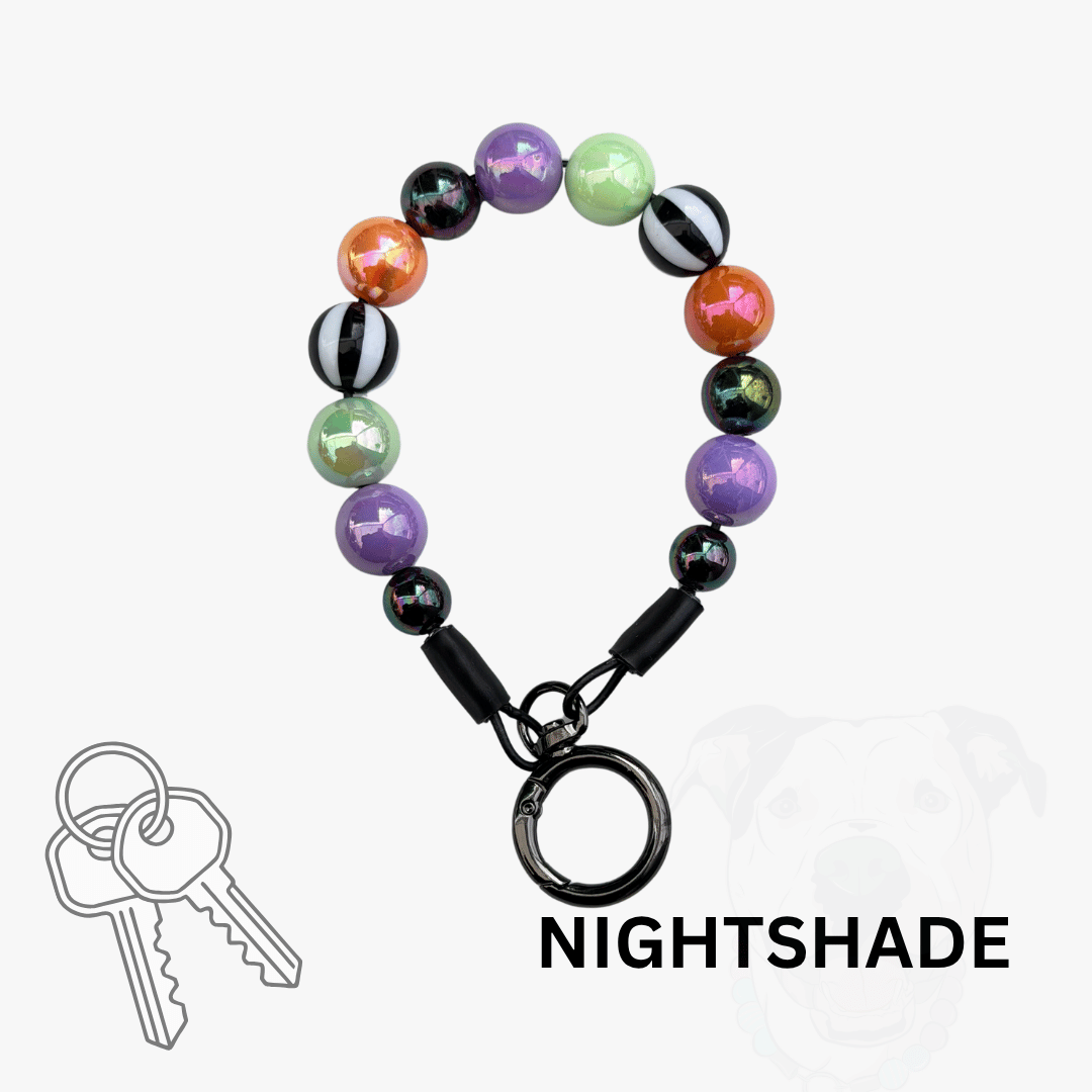 THE BESTIE MATCH - Nightshade Beaded Collar and Keychain Wristlet