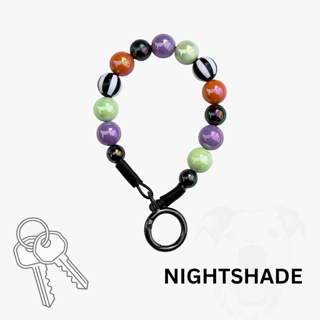 THE BESTIE MATCH - Nightshade Beaded Collar and Keychain Wristlet
