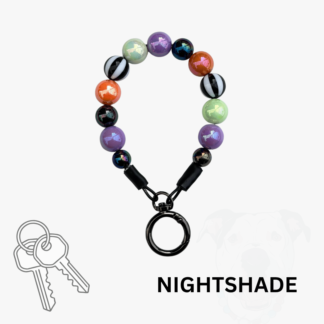 THE BESTIE MATCH - Nightshade Beaded Collar and Keychain Wristlet