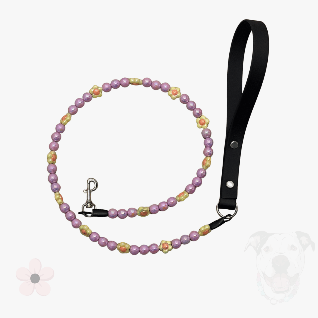 BEADED DOG LEASH | Flowers Collection