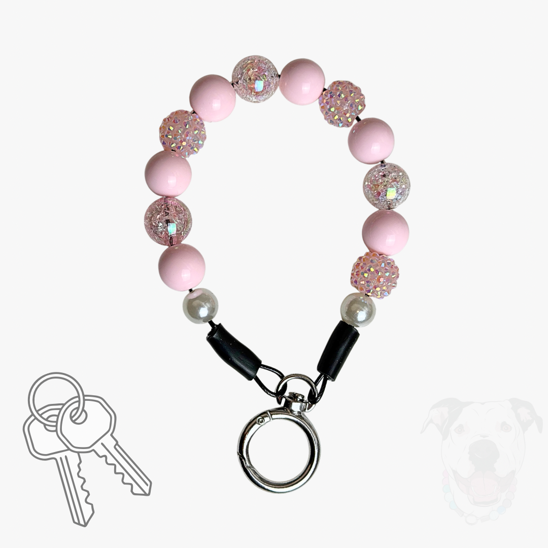 KEYCHAIN WRISTLET | Luster Collection: Bayberry Sparkle Beads