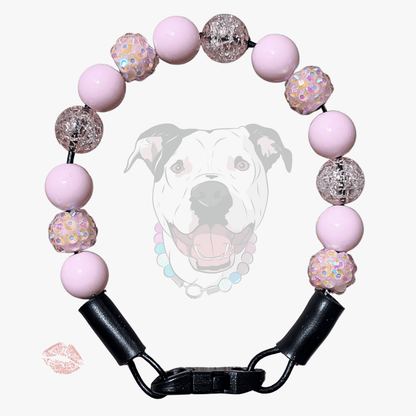 THE BESTIE MATCH - Pink Sugar Beaded Collar and Keychain Wristlet