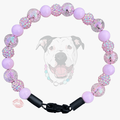 THE BESTIE MATCH - Pink Sugar Beaded Collar and Keychain Wristlet